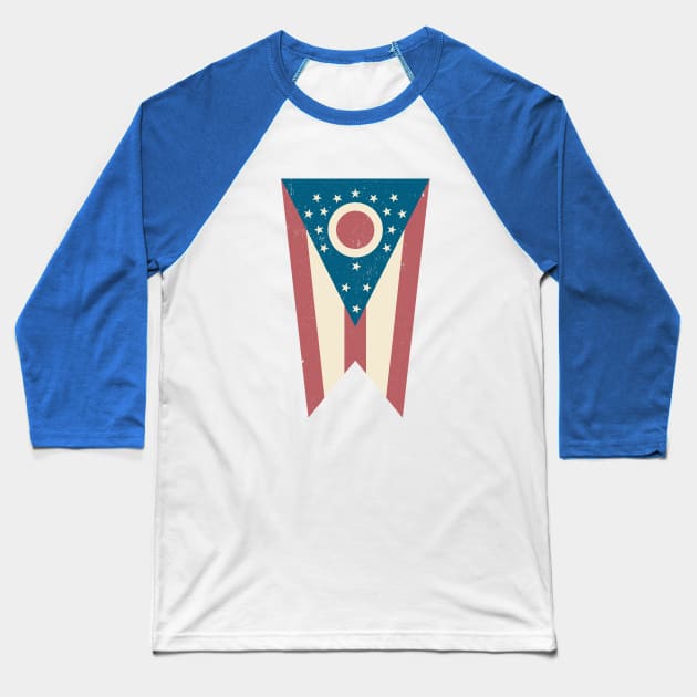 Ohio State Flag T-Shirt Vintage Distressed Baseball T-Shirt by EmmaLoo